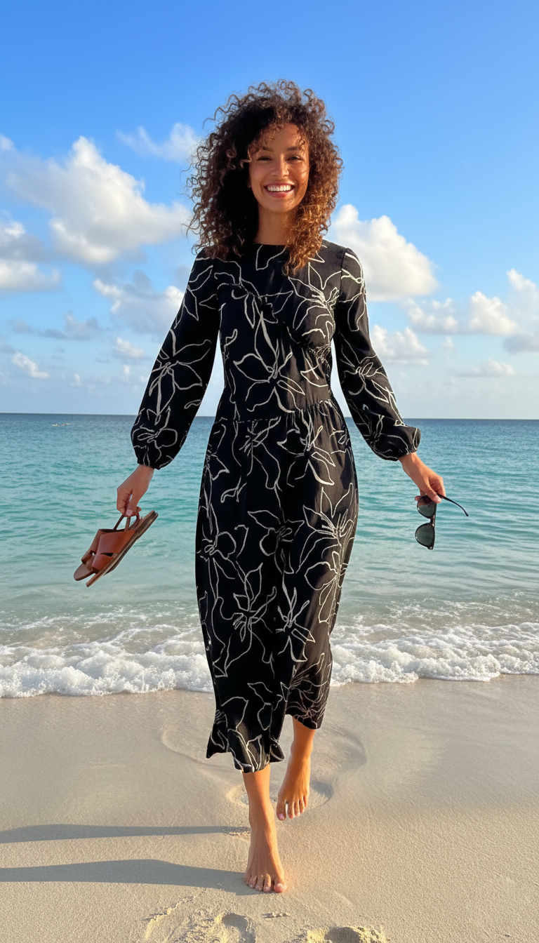 Asos Desgin Asymmetric Ruched Maxi Dress in Black Squiggle Floral