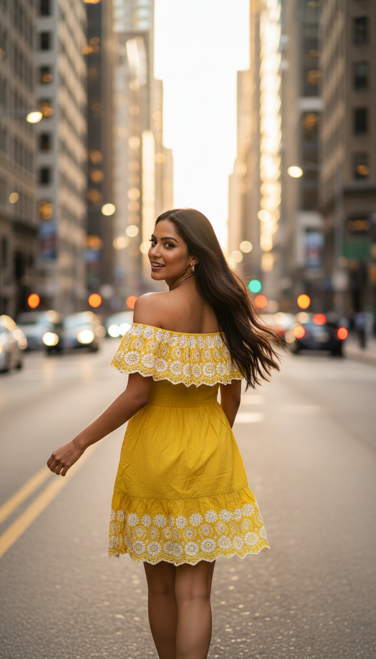 Adrianna Papell Women's Cotton Ruffled Dress