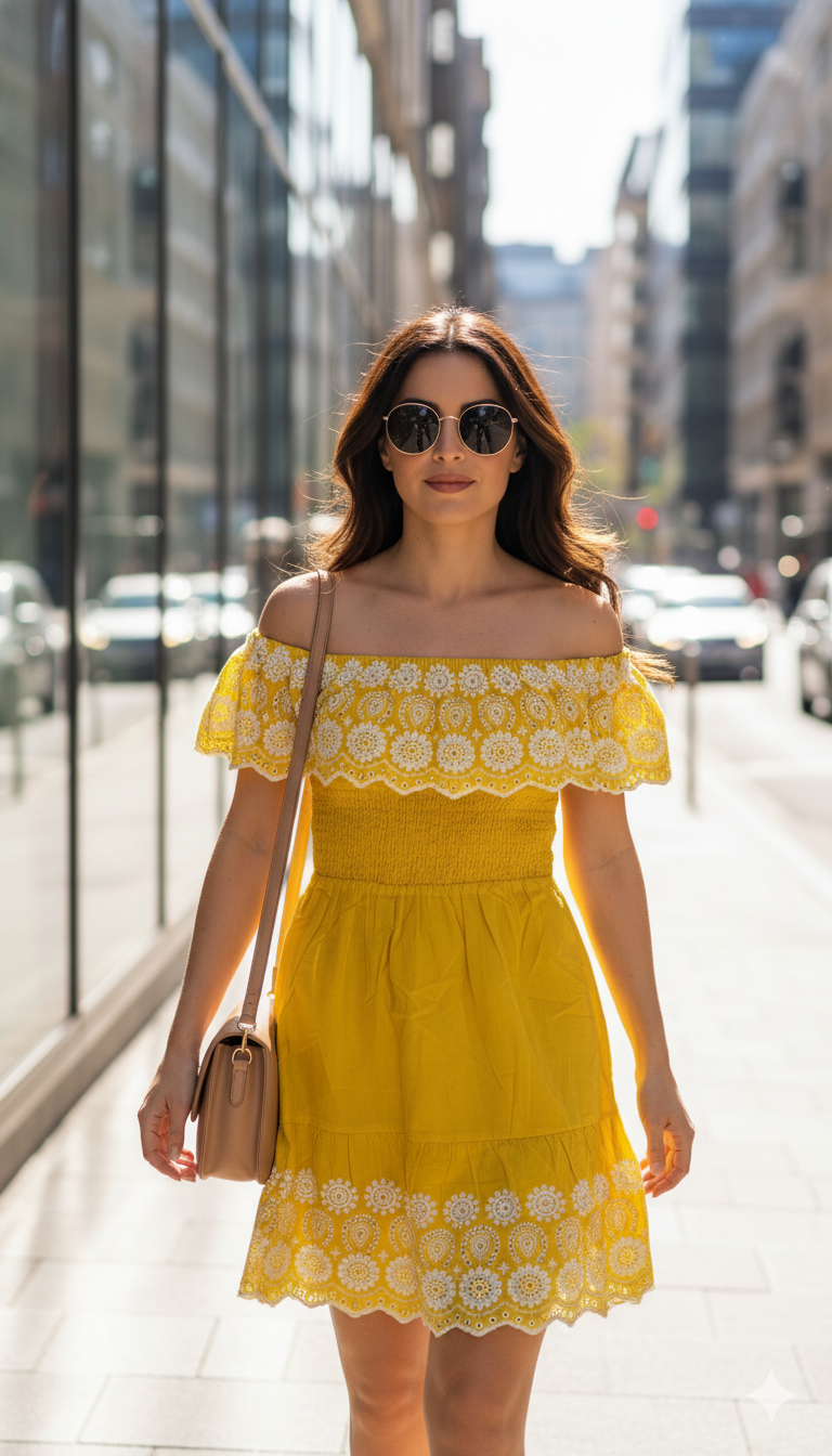 Adrianna Papell Women's Cotton Ruffled Dress