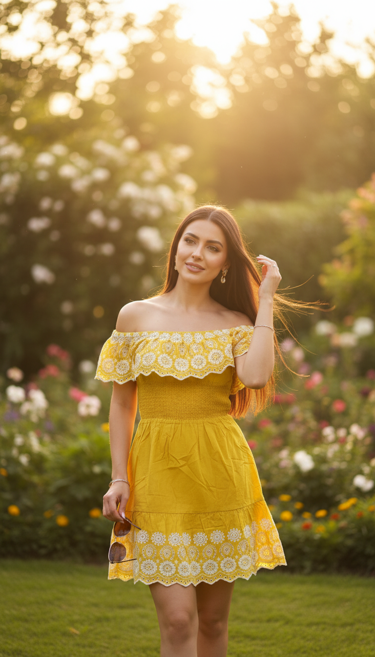 Adrianna Papell Women's Cotton Ruffled Dress