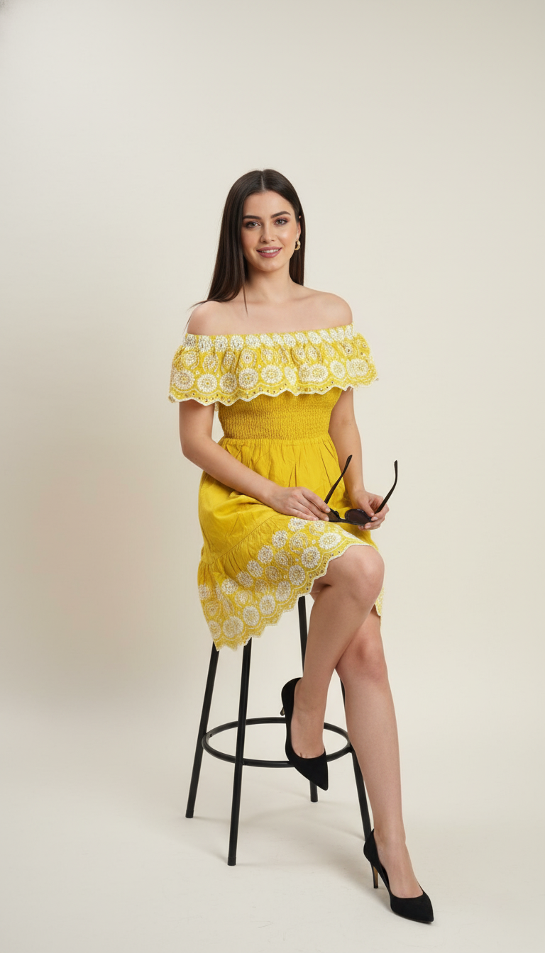 Adrianna Papell Women's Cotton Ruffled Dress