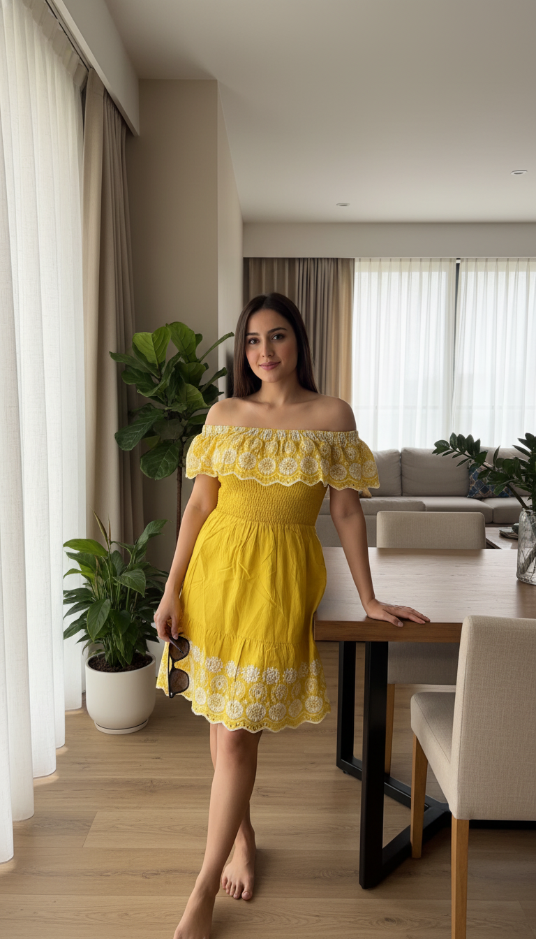 Adrianna Papell Women's Cotton Ruffled Dress