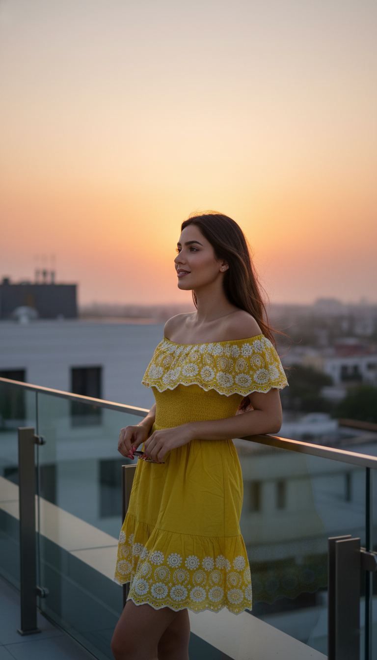 Adrianna Papell Women's Cotton Ruffled Dress