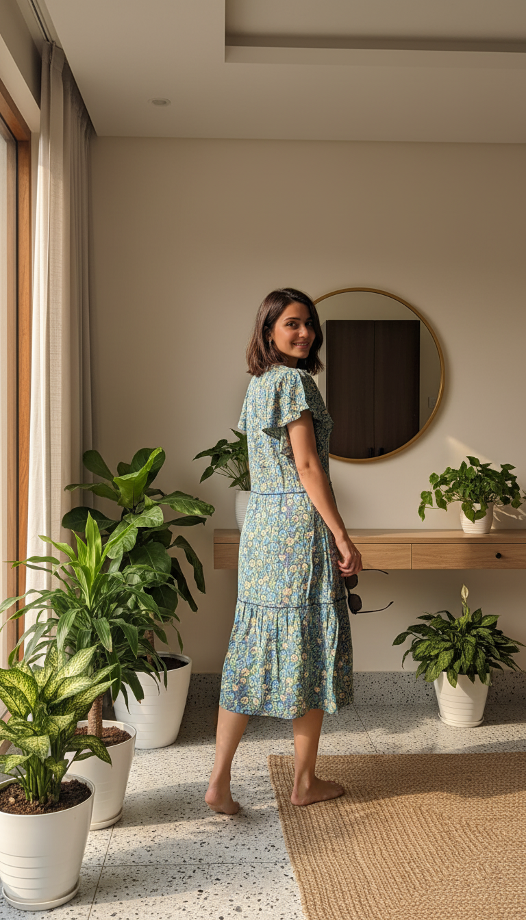 Anthropologie Penrose Tiered Tunic Dress Floral