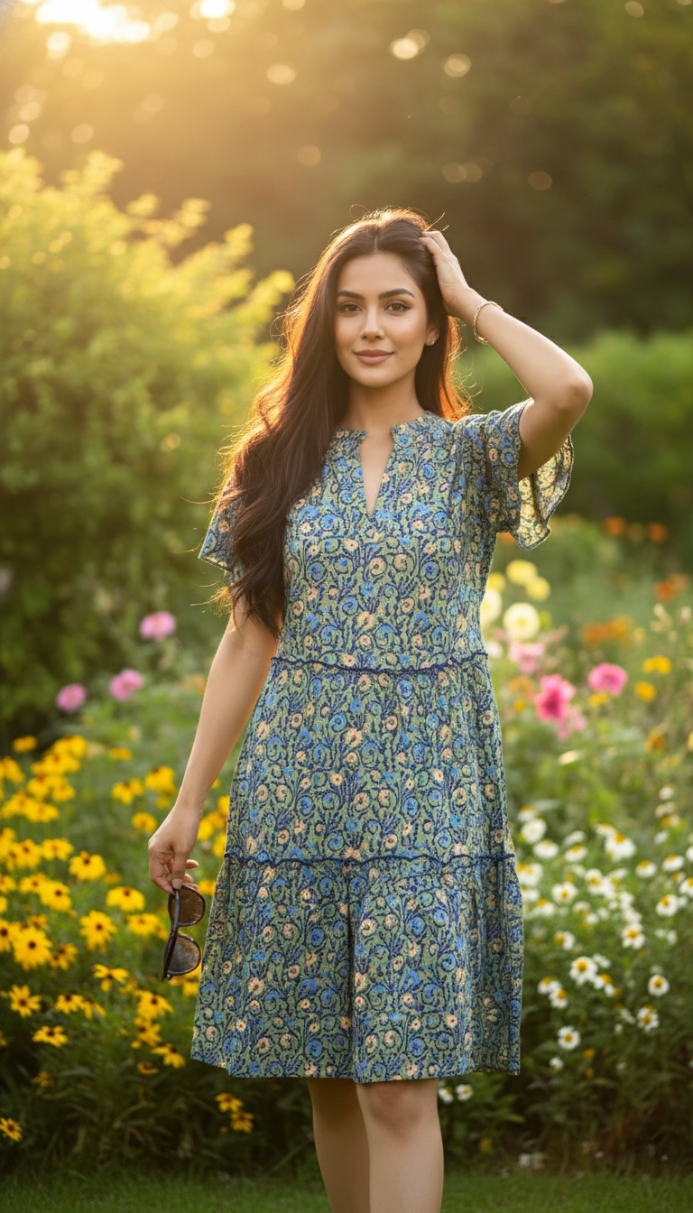 Anthropologie Penrose Tiered Tunic Dress Floral