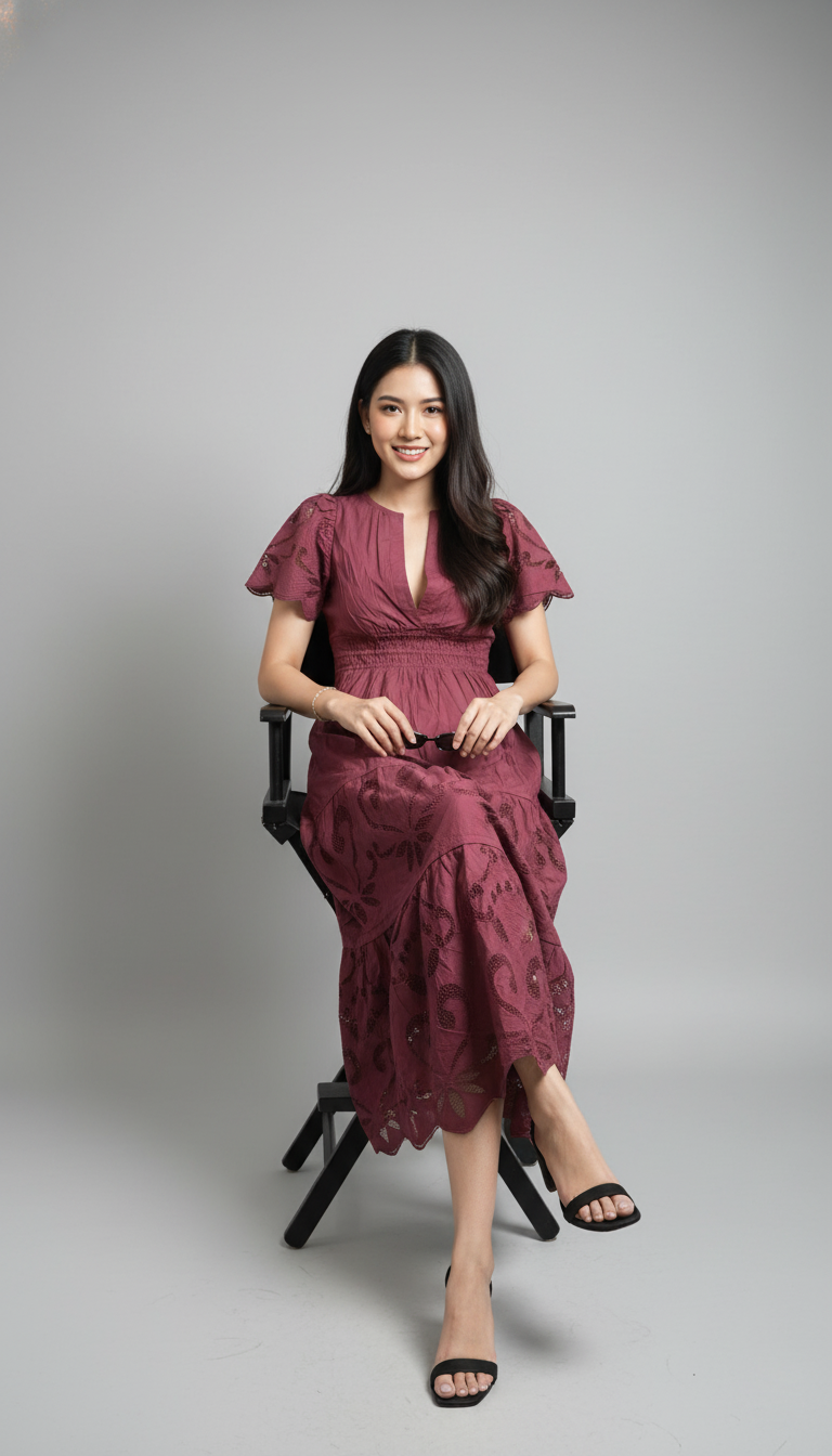 Anthropologie The Somerset Maxi Dress Cutout Edition Tiered Smocked Wine