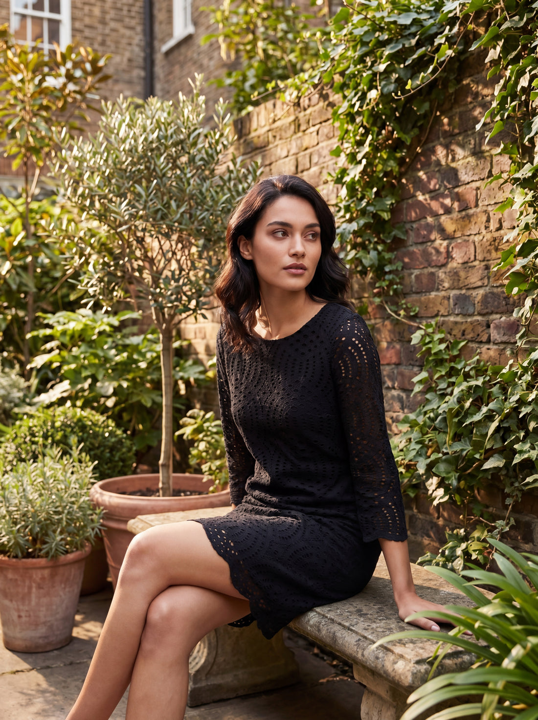 August Black Lace Sheath Dress | Elegant 3/4 Sleeve Women's Cocktail Dress
