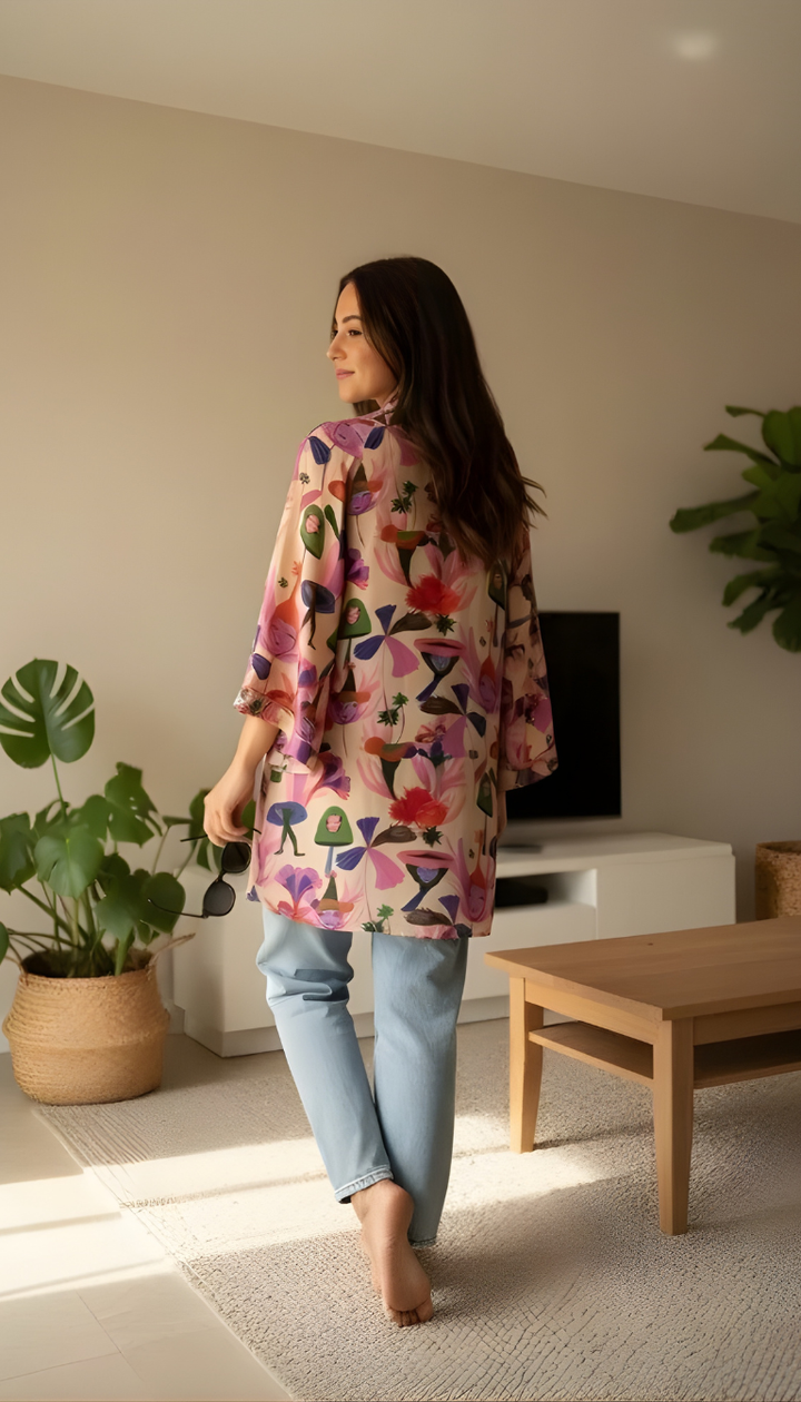 Farm Rio Floral Print Mini Dress Tunic