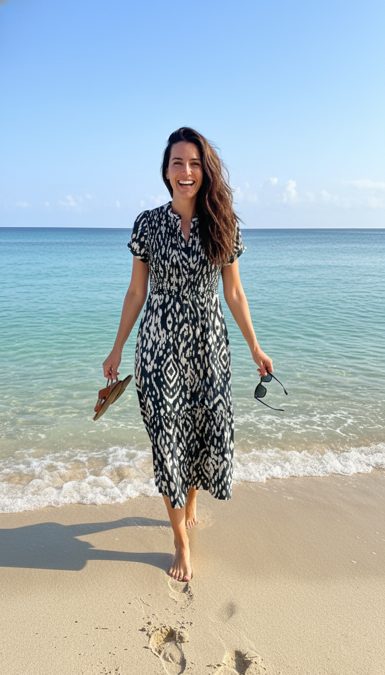 Brakeburn Ikat Maxi Shirt Dress