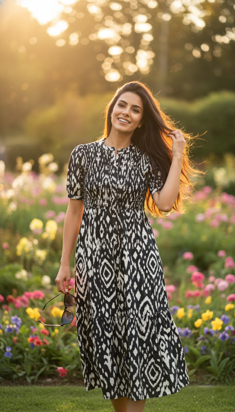 Brakeburn Ikat Maxi Shirt Dress