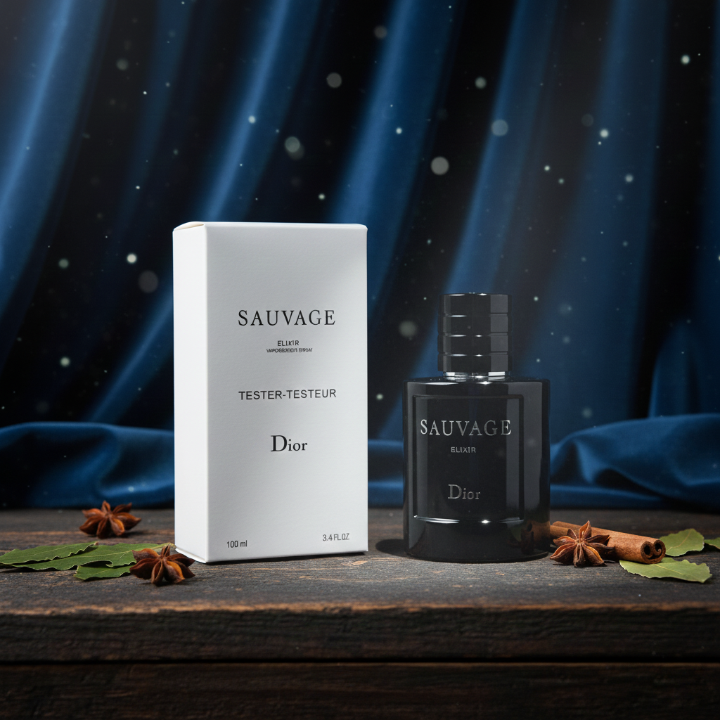 Dior Sauvage Elixir Eau de Parfum Tester for Men – Intense Spicy Woody Fragrance