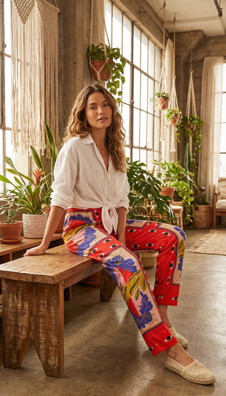 FARM RIO Surreal Block Print Pyjama Pants