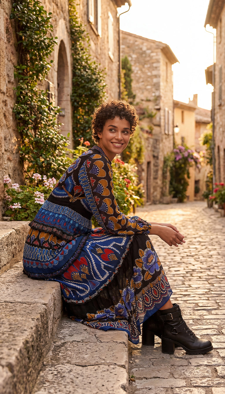 Farm Rio Ainika Sparkle Long-Sleeve Maxi Dress – Augusthouseofbrands
