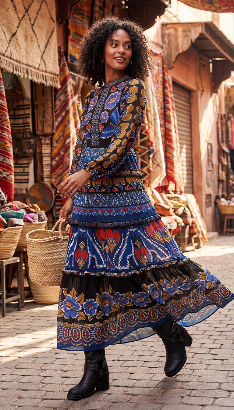 Farm Rio Ainika Sparkle Long-Sleeve Maxi Dress – Augusthouseofbrands