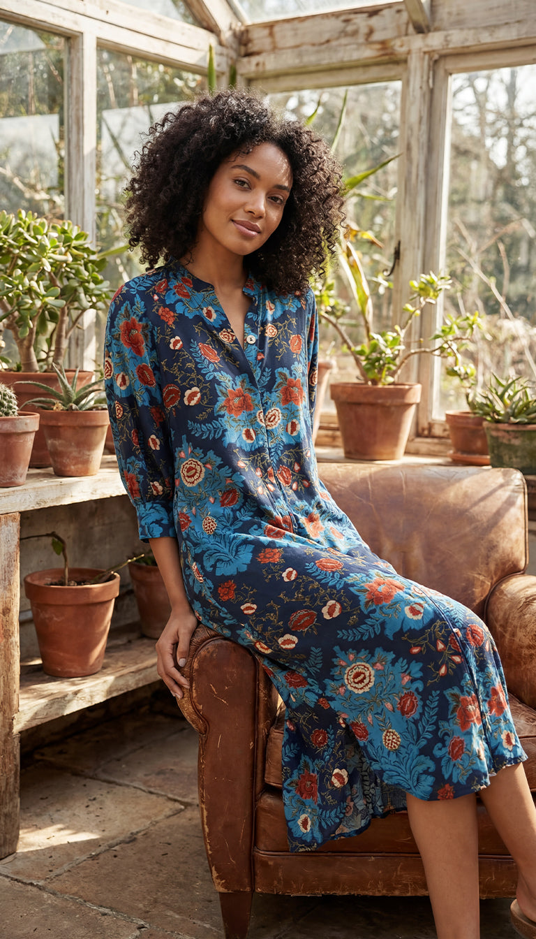 Farm Rio Arabesque Floral Midi Dress
