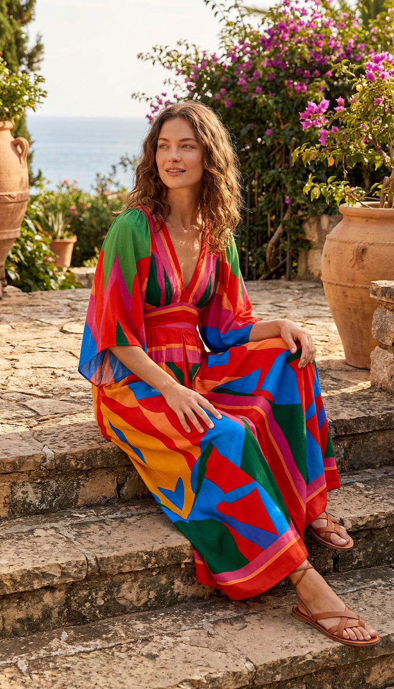 farm rio colorful leaves midi dress FARM Rio Colorful Leaves Midi Dress – Augusthouseofbrands