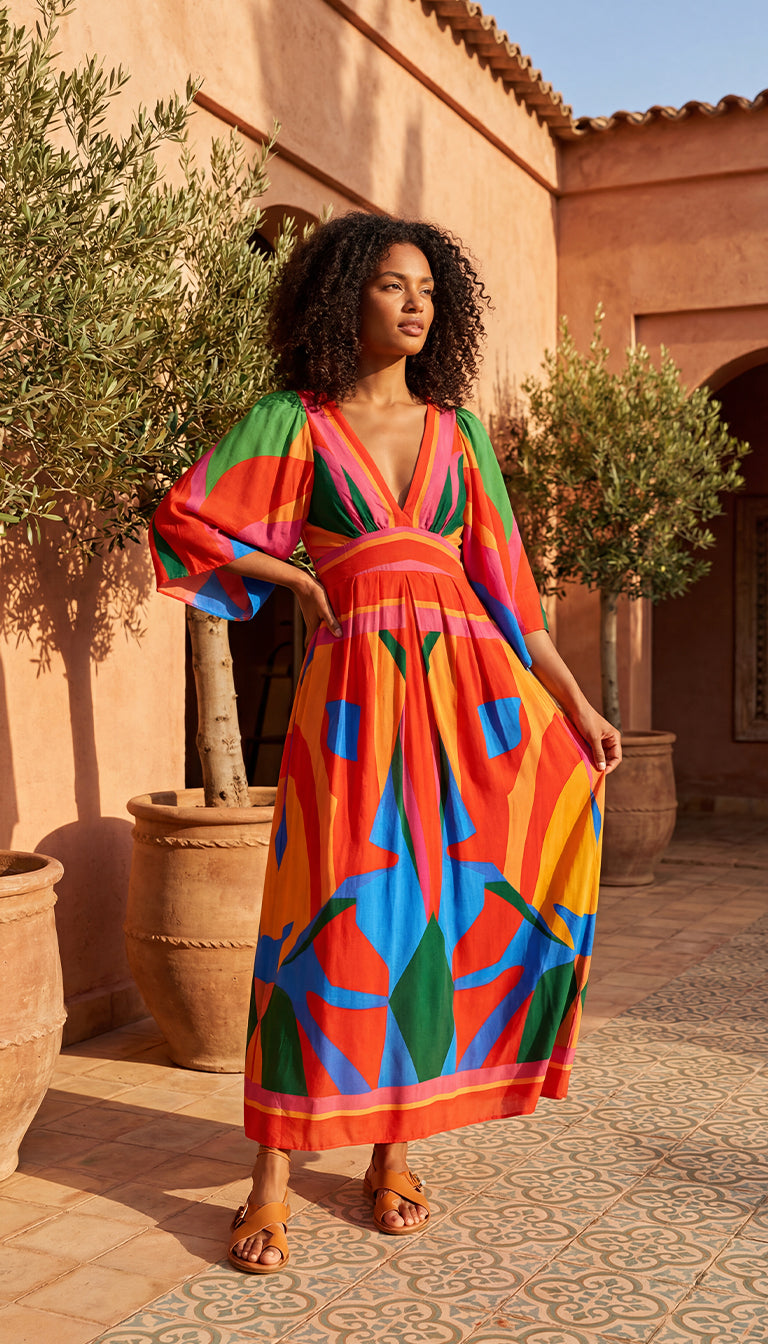 FARM Rio Colorful Leaves Midi Dress – Augusthouseofbrands