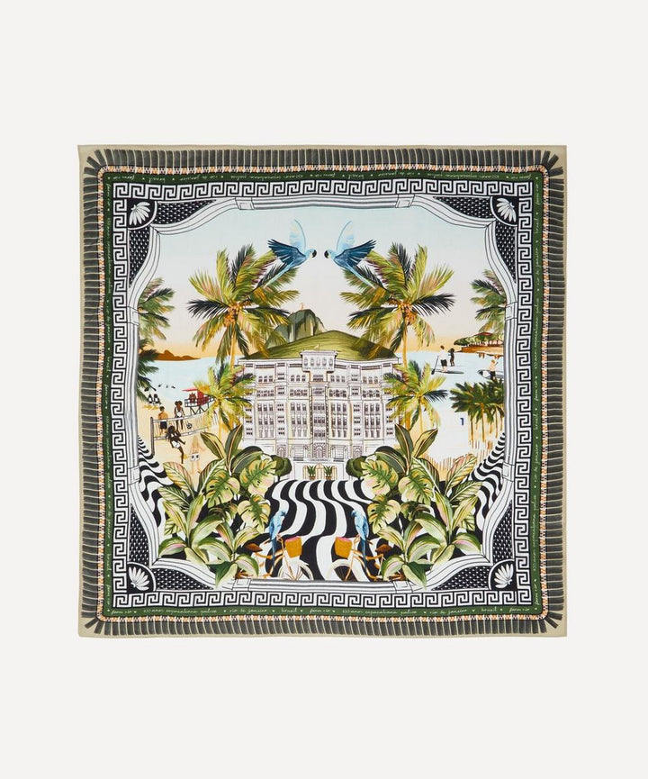 Farm Rio Copacabana Heritage Silk Square Scarf
