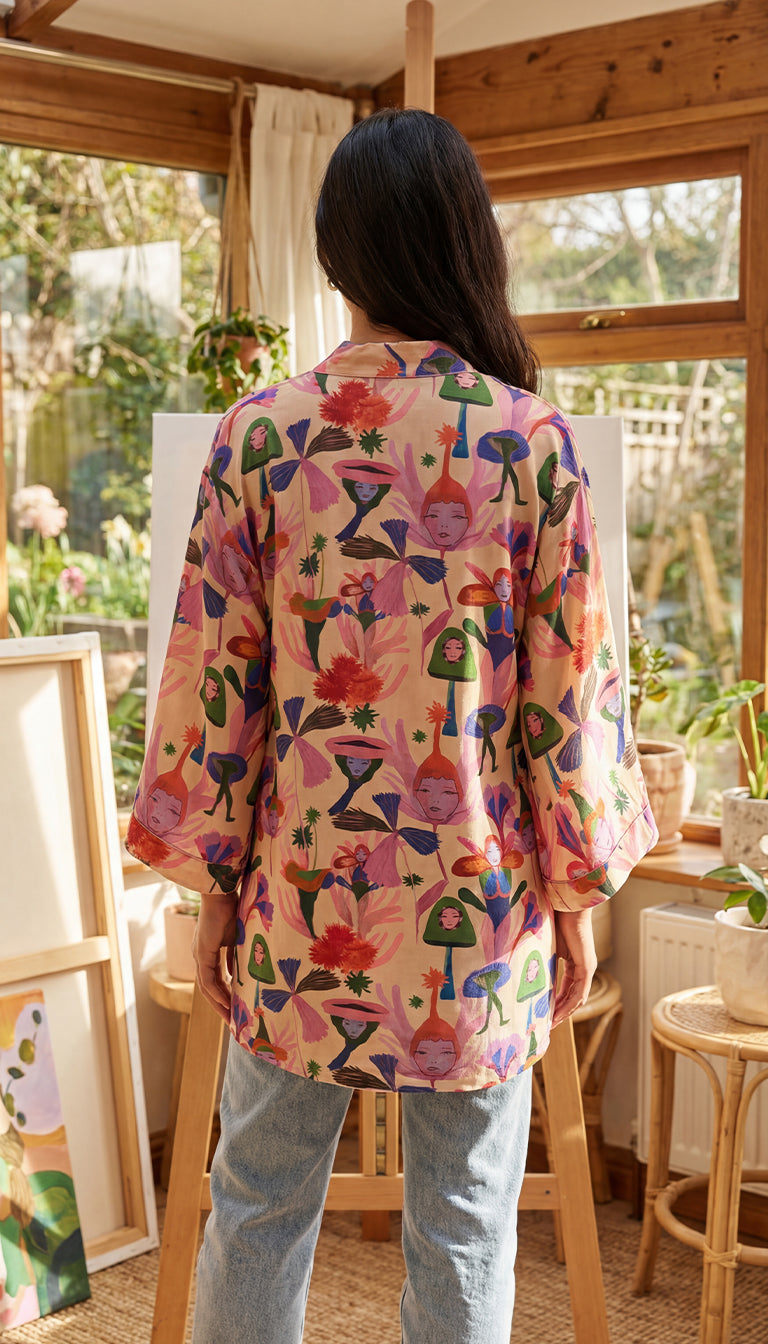 Farm Rio Floral Print Mini Dress Tunic