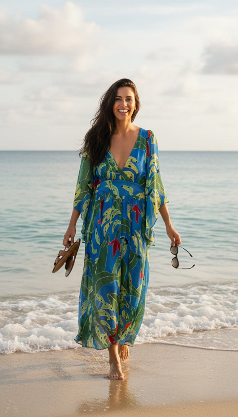 Farm Rio Printed Georgette Midi Dress