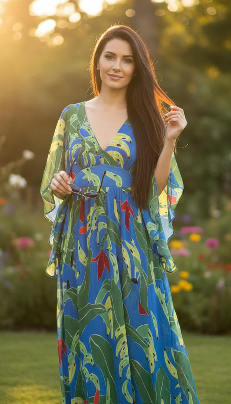 Farm Rio Printed Georgette Midi Dress