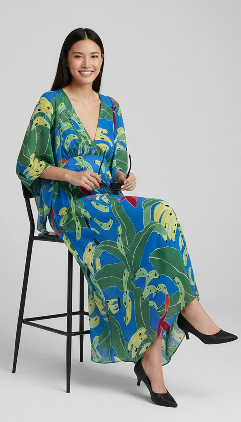 Farm Rio Printed Georgette Midi Dress