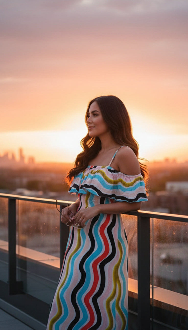 Farm Rio Sleeveless Ruffle Maxi Dress