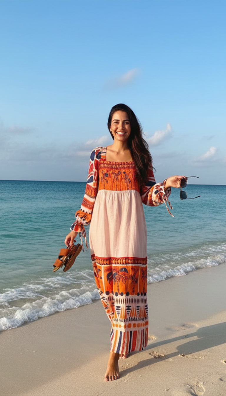 Farm Rio Sunset Oasis Boho Maxi Dress