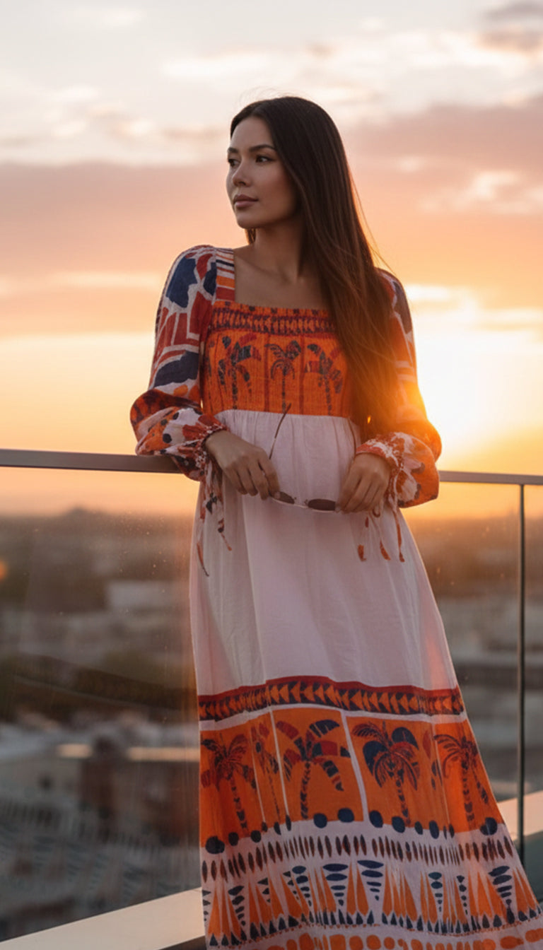 Farm Rio Sunset Oasis Boho Maxi Dress