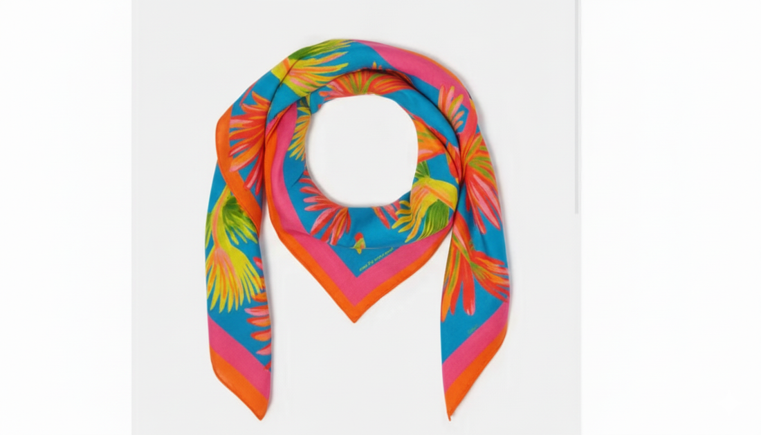 Farm Rio Tropical Breeze Parrot Silk Scarf