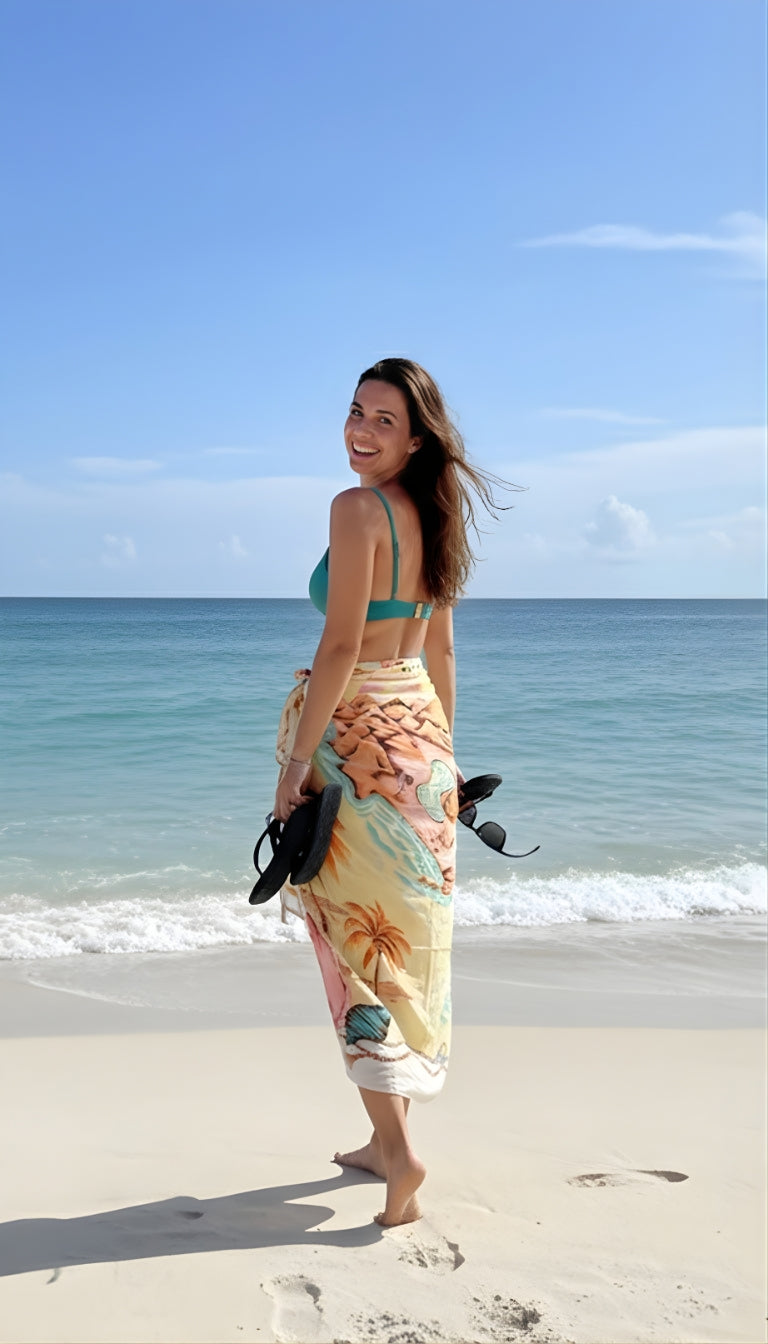 Farm Rio Tropical Seashell Paradise Long Beach Sarong
