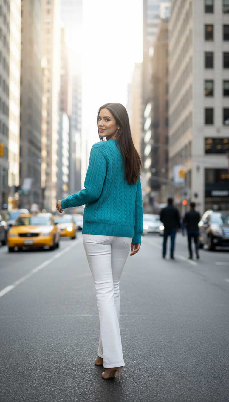 Polo Ralph Lauren Teal Green cable-knit sweater