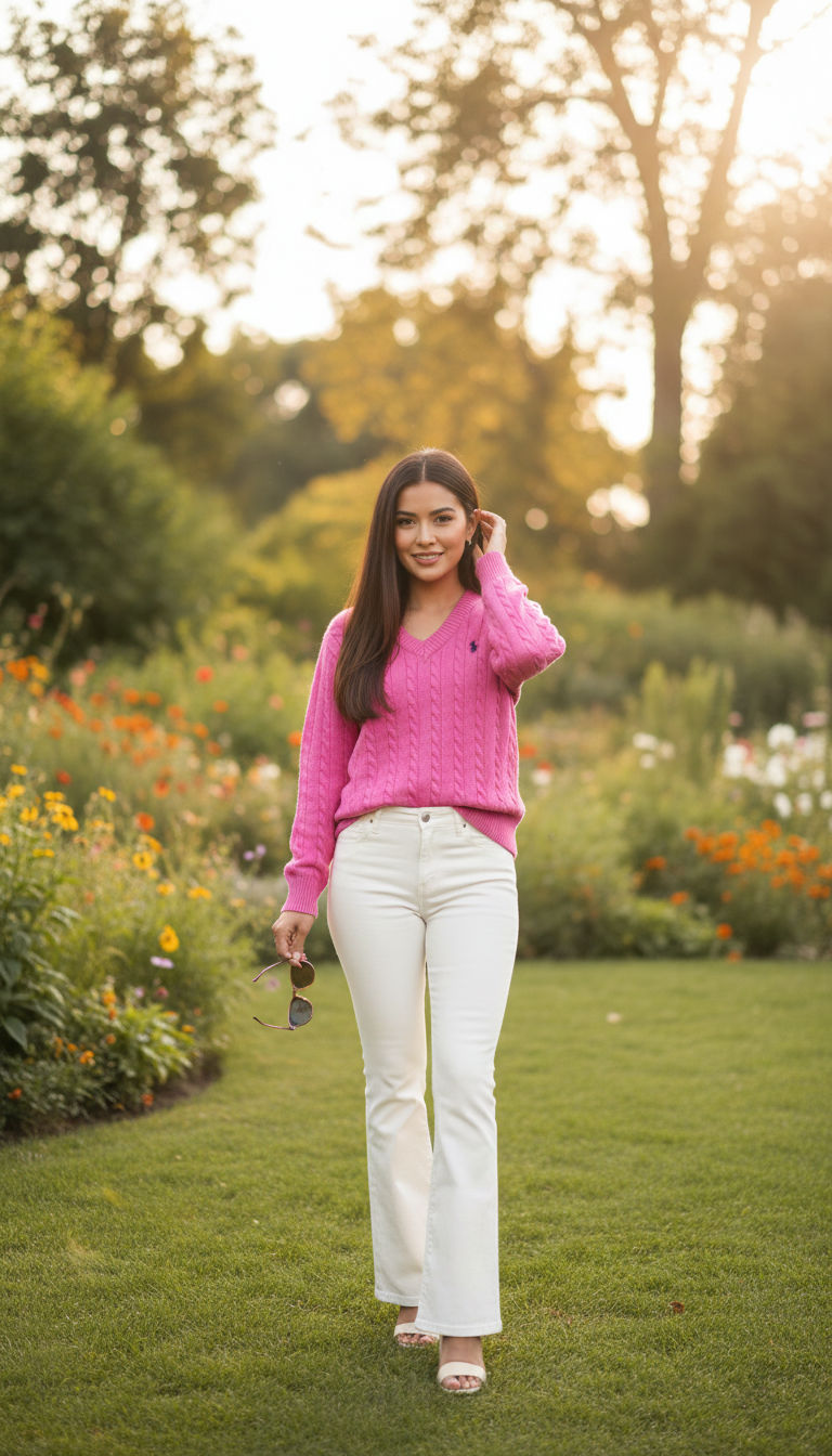 Polo Ralph Lauren Pink cable-knit sweater