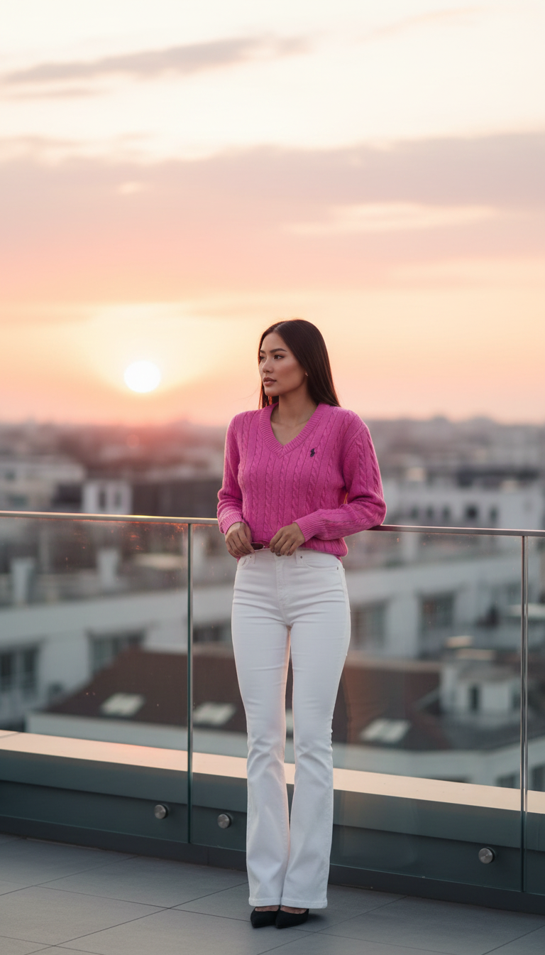 Polo Ralph Lauren Pink cable-knit sweater