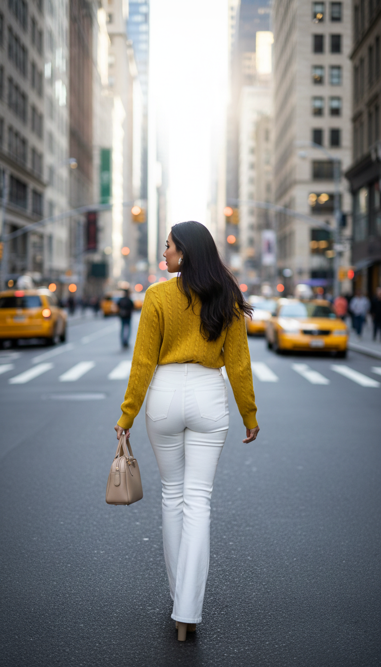 Polo Ralph Lauren Mustard Yellow cable-knit sweater