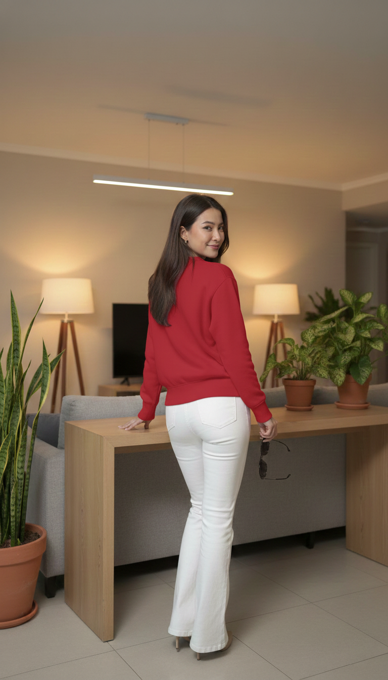 Ralph Lauren Polo Red Bear Fleece Crewneck Sweatshirt for Women – Classic Luxury Casual Wear