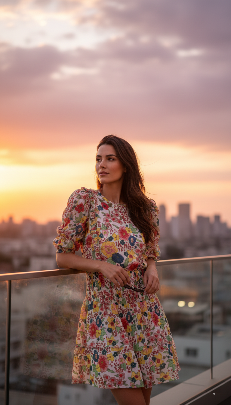 Walter Baker Floral Print Mini Dress