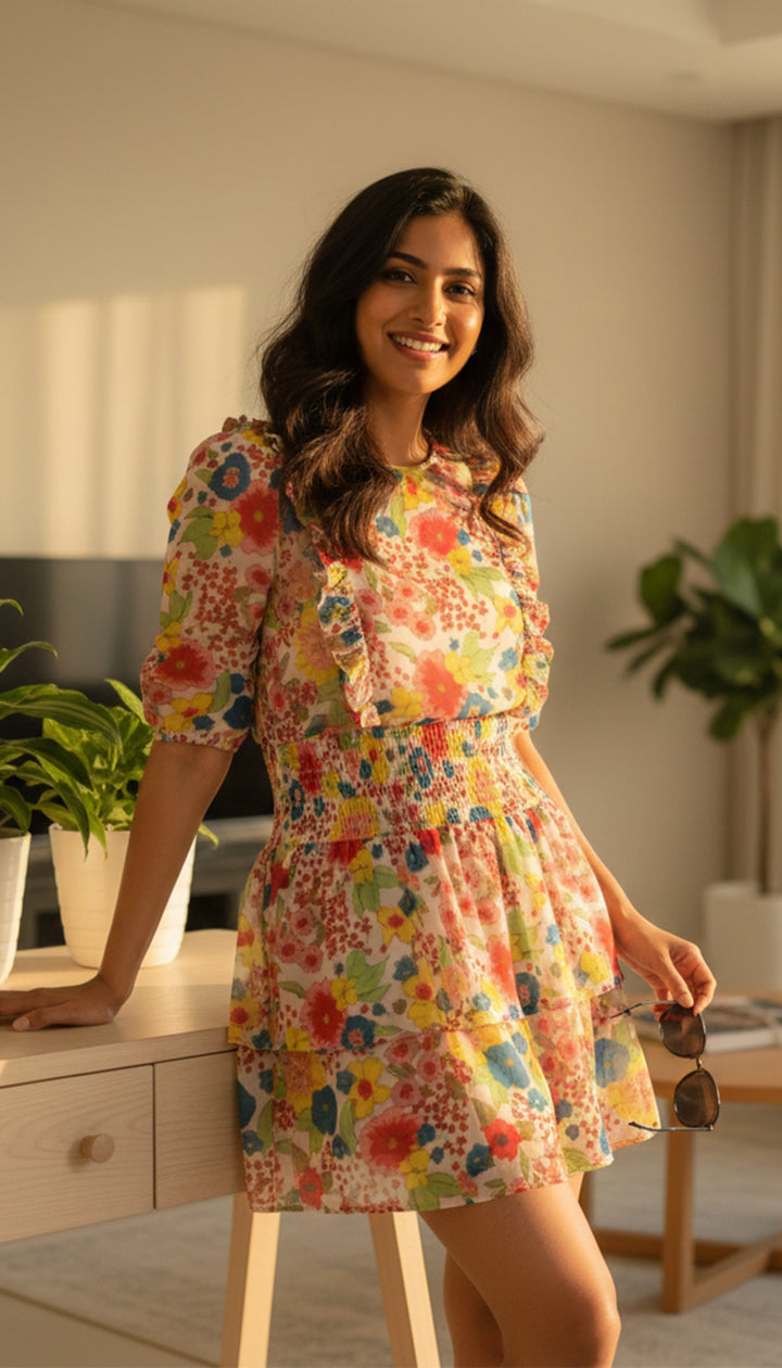 Walter Baker Floral Print Mini Dress