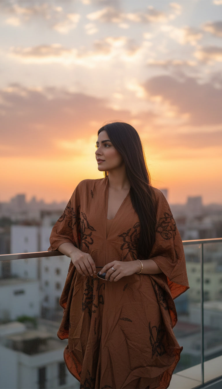 ZW Collection Beaded Kaftan Dress