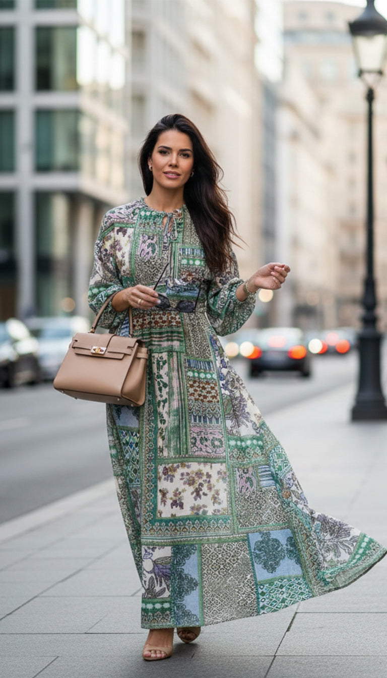 Zara Patchwork Print Dress