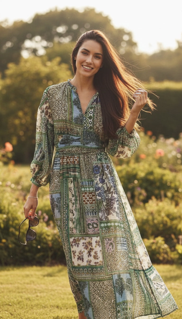 Zara Patchwork Print Dress