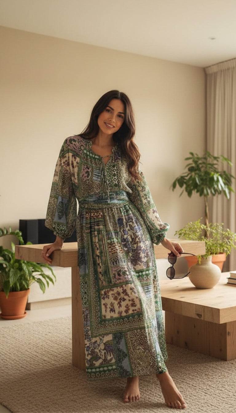 Zara Patchwork Print Dress