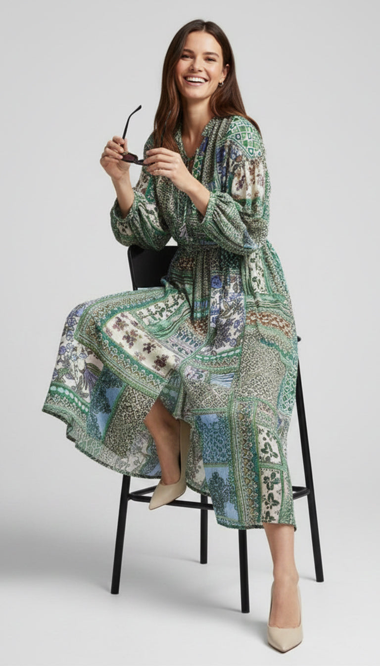 Zara Patchwork Print Dress