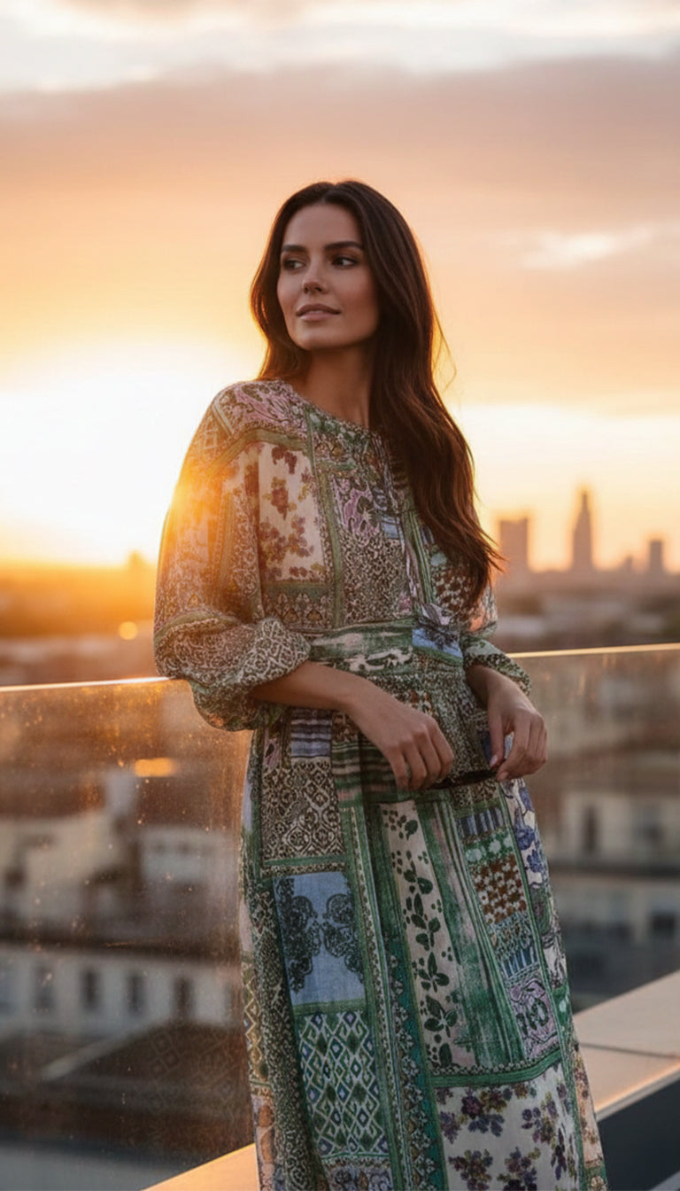 Zara Patchwork Print Dress