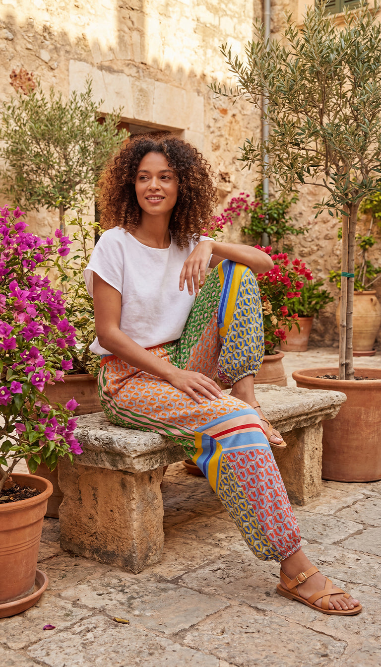 FARM Rio Cashew Mixed Print Pants